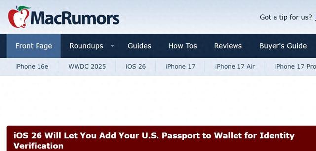 蘋果iOS 26將推出新的數(shù)字身份功能:可將護照添加到Wallet 應用中